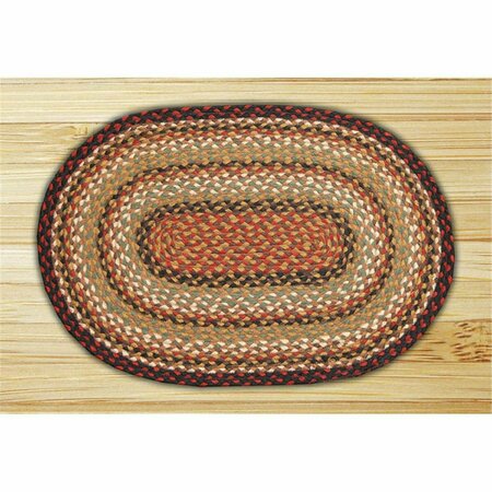 CAPITOL EARTH RUGS Burgundy-Mustard-Ivory Jute Braided Rug 07-319